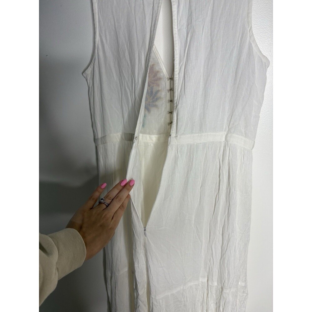 Lulus Tickets To Paradise White Embroidered Maxi Size Medium Dress Boho Coastal - Picture 9 of 12